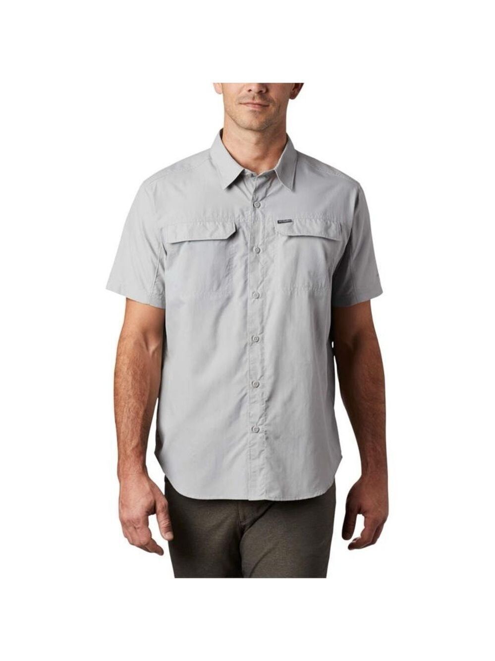 Columbia Mens Silver Ridge 2.0 Short Sleeve Shirt Light Grey Omni-Shade, Size M